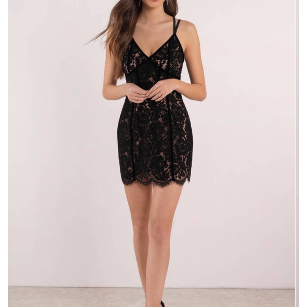 Tobi little lace black dress